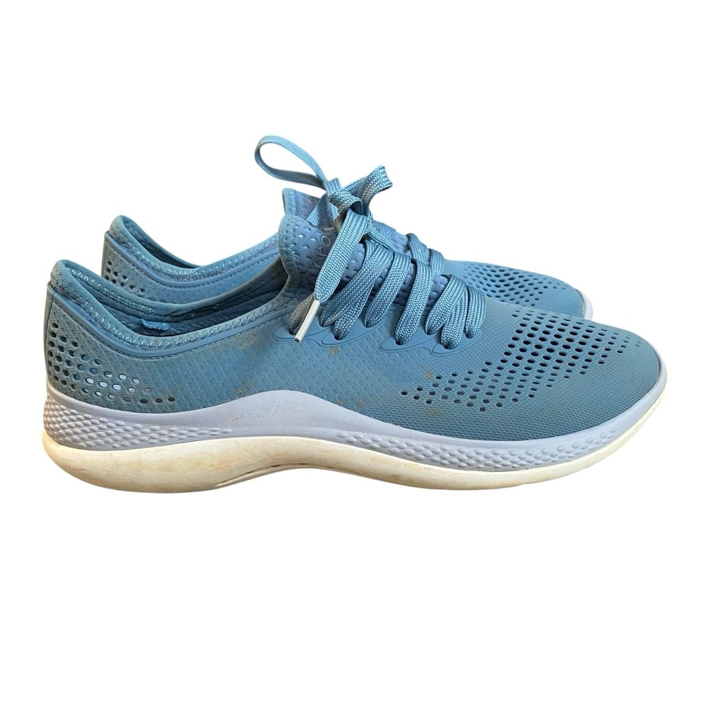 Crocs LiteRide 360 Pacer Sneaker Men Size 11 Blue Lace Up Perforated